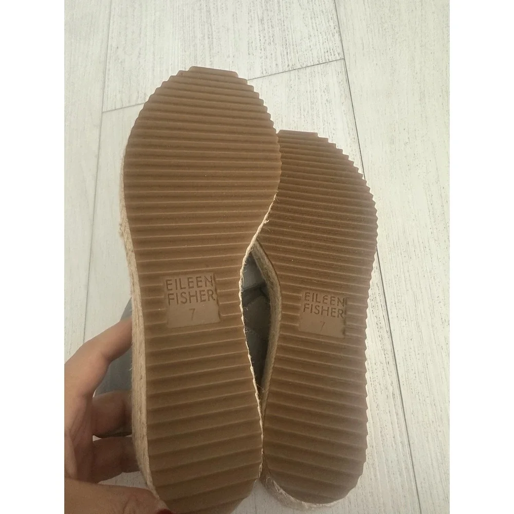 Eileen Fisher Gray‎ Open Toe Espadrilles Size 7